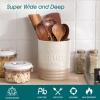 vancasso Sabine Utensil Holder, 7.2″ Large Utensil Crock for Kitchen Counter, Ceramic Utensil Crock Storage, Matte Cream-Colored Farmhouse Utensil Organizer, Utensil Storage for Home Décor, Gifts(7.2inch)