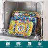 vancasso Serving Platters Set of 3, 16″/14″/12″ Inch Rectangular Trays – Serving Platter Extra Large, Bohemian Ceramic Serving Dish for Entertaining Food, Microwave & Dishwasher Safe, Colorful(Vintage)