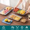 vancasso Serving Platters Set of 3, 16″/14″/12″ Inch Rectangular Trays – Serving Platter Extra Large, Ceramic Serving Dish Microwave & Dishwasher Safe (Vintage Blue B)(Vintage Blue A)
