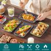 vancasso Simi 9.5 Inch Rectangular Dinner Plates Set of 6 – Bohemian Floral Design in 6 Vibrant Colors, Microwave & Dishwasher Safe Porcelain Plates for Salad, Appetizers, Entertaining(8.5 Inch)