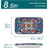 vancasso Simi 9.5 Inch Rectangular Dinner Plates Set of 6 – Bohemian Floral Design in 6 Vibrant Colors, Microwave & Dishwasher Safe Porcelain Plates for Salad, Appetizers, Entertaining(8.5 Inch)