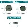 vancasso Starry 12 Pieces Green Dinnerware Set, Reactive Change Glaze Dinner Set, Plates and Bowls Set