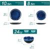 vancasso Starry 16 Pieces Green Dinnerware Set, Reactive Glaze Dinner Sets, Plates and Bowls Set for 4, 16 Pcs Ceramic Dish Set Stoneware(Starry-Blue)