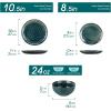 vancasso Starry 16 Pieces Green Dinnerware Set, Reactive Glaze Dinner Sets, Plates and Bowls Set for 4, 16 Pcs Ceramic Dish Set Stoneware(Starry-Green)
