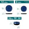 vancasso Starry 18 Pieces Dinnerware Sets for 6, Green Reactive Glaze Dishes Sets, Ceramic Plates and Bowls Set, Dinner Salad Dessert Plates, and Cereal Bowls Set, Dishwasher and Microwave Safe(Blue)