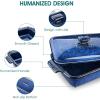 vancasso Starry 3.8 Quart Casserole Baking Dish, large lasagna pan with lid, 9×13 inch Stoneware casserole with lid, Microwave, Dishwasher Safe, Blue(Blue)