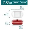 vancasso Starry 3.8 Quart Casserole Baking Dish, large lasagna pan with lid, 9×13 inch Stoneware casserole with lid, Microwave, Dishwasher Safe, Blue(Red)