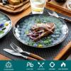 vancasso Starry Dinner Plates, 10.5 Inch Ceramic Plates, Microwave, Oven and Dishwasher Safe Plates Set of 4, Modern Dinnerware Dishes Set&Scratch Resistant-Green