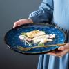 vancasso Starry Dinner Plates, 10.5 Inch Ceramic Plates, Microwave, Oven and Dishwasher Safe Plates Set of 4, Modern Dinnerware Dishes Set&Scratch Resistant-Blue