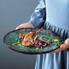 vancasso Starry Dinner Plates, 10.5 Inch Ceramic Plates, Microwave, Oven and Dishwasher Safe Plates Set of 4, Modern Dinnerware Dishes Set&Scratch Resistant-Green