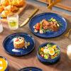 vancasso Starry Plates and Bowls Sets,12 Pieces Green Dinnerware Sets for Kitchen,Modern Stoneware Dishes Set for 4,Dishwasher and Microwave Safe(Blue)