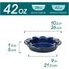 vancasso Stern Ceramic Pie Pan, 9 inch Pie Pans with Ruffled Edge, Deep Pie Dishes for Baking, Round Pie Plates for Apple, Quiche, Pot Pies, Tart, Oven & Dishwasher Safe, Set of 2, Green(Blue)