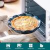 vancasso Stern Ceramic Pie Pan, 9 inch Pie Pans with Ruffled Edge, Deep Pie Dishes for Baking, Round Pie Plates for Apple, Quiche, Pot Pies, Tart, Oven & Dishwasher Safe, Set of 2, Green(Green)