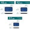 vancasso Stern Serving Platters Set of 4, 11 Inches Rectangular Ceramic Serving Plates, Green Serving Trays for Entertaining(Blue)