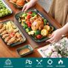 vancasso Stern Serving Platters Set of 4, 11 Inches Rectangular Ceramic Serving Plates, Green Serving Trays for Entertaining(Green)