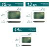 vancasso Stern Serving Platters Set of 4, 11 Inches Rectangular Ceramic Serving Plates, Green Serving Trays for Entertaining(Green)