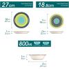 vancasso Stoneware Dinnerware Set Bonita Blue 18-Piece Service for 6, Handpainted Spirals Pattern Stoneware Combination Set with 10.6in Dinner Plate, 7.5in Dessert Plate and 21oz Soup Bowl(Arco-Muticolor)