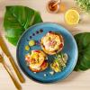 vancasso VAGE Dinner Plates Set of 6, 10.25 Inch Ceramic Plates, Microwave, Oven and Dishwasher Safe Plates, Blue(Blue)