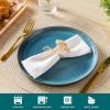vancasso VAGE Dinner Plates Set of 6, 10.25 Inch Ceramic Plates, Microwave, Oven and Dishwasher Safe Plates, Blue(Blue)