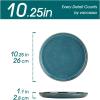 vancasso VAGE Dinner Plates Set of 6, 10.25 Inch Ceramic Plates, Microwave, Oven and Dishwasher Safe Plates, Blue(Blue)