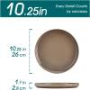 vancasso VAGE Dinner Plates Set of 6, 10.25 Inch Ceramic Plates, Microwave, Oven and Dishwasher Safe Plates, Blue(Brown)
