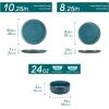 vancasso VEGA Plates and Bowls Sets, 12 Pieces Stoneware Dinnerware Sets Dishes Set Modern kitchen Dishware Sets Service for 4, Dishwasher and Microwave Safe, Blue(Blue)