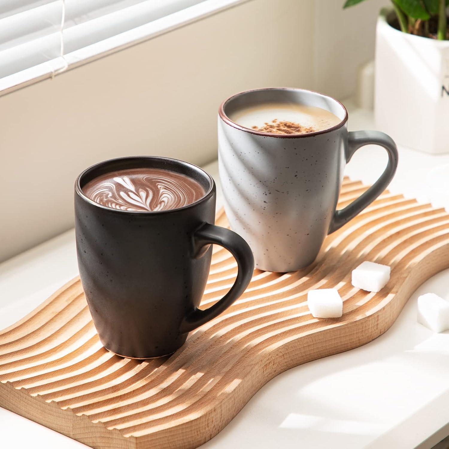 imagevancasso Moda Ceramic Coffee Mug Set for Cappuccino Latte Tea Microwave and Dishwasher Assorted Colors 17355ml
