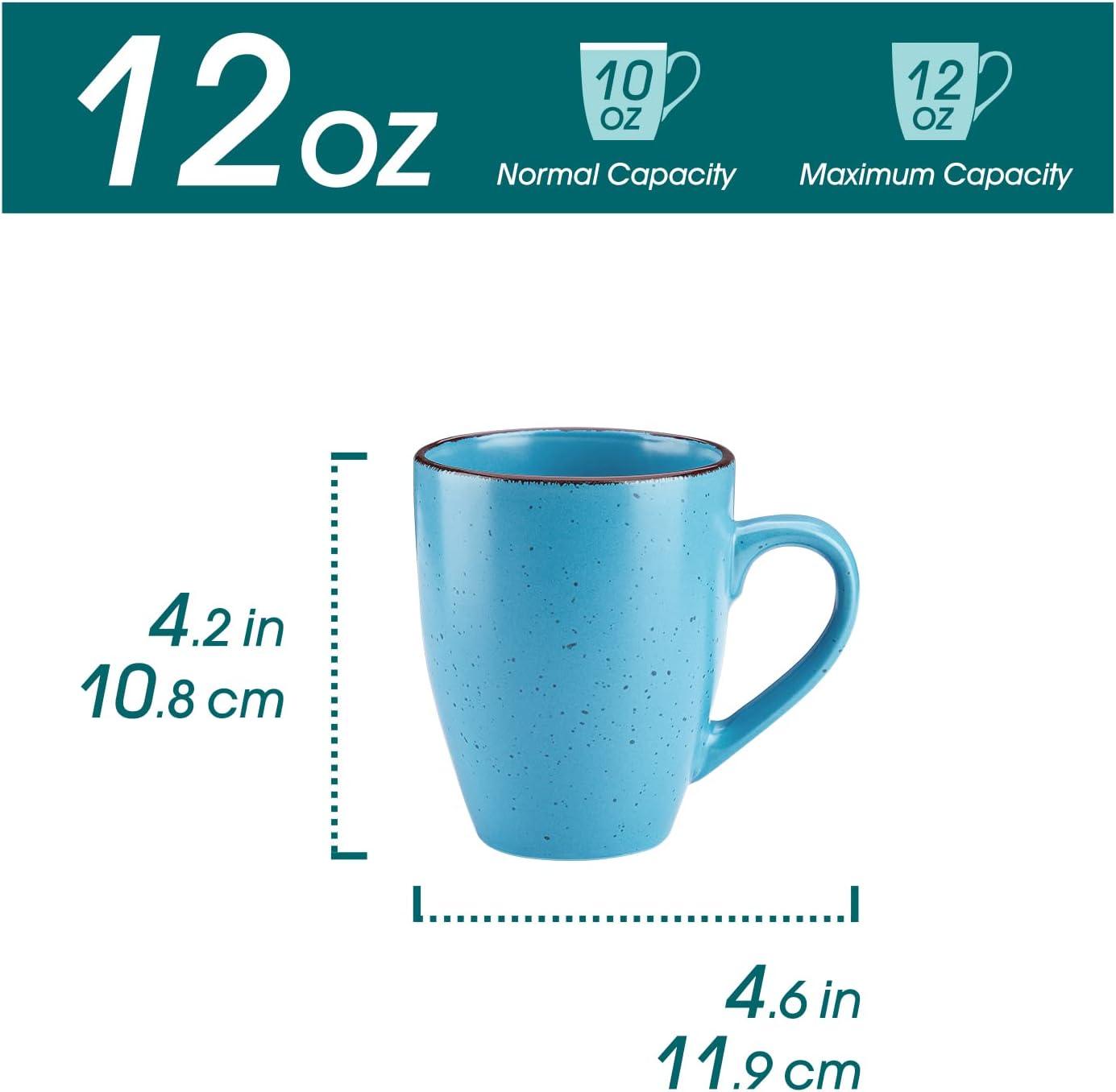 imagevancasso Moda Ceramic Coffee Mug Set for Cappuccino Latte Tea Microwave and Dishwasher Assorted Colors 17355ml