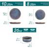 vancasso PLAYA Plates and Bowls Sets,12 Pieces Grey Dinnerware Sets for Kitchen,Reactive Glaze Dishes Set for 4,Dishwasher and Microwave Safe(Grey Blue)
