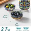 vancasso SIMI 2.7 Oz Ceramic Dipping Bowls Sets of 6, Bohemian Small Bowls for Sauce, 3 Inch Mini Appetizer Plates for Soy Sauce, Sushi, Condiments & Side Dishes, Microwave & Dishwasher Safe