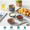 vancasso SIMI 2.7 Oz Ceramic Dipping Bowls Sets of 6, Bohemian Small Bowls for Sauce, 3 Inch Mini Appetizer Plates for Soy Sauce, Sushi, Condiments & Side Dishes, Microwave & Dishwasher Safe