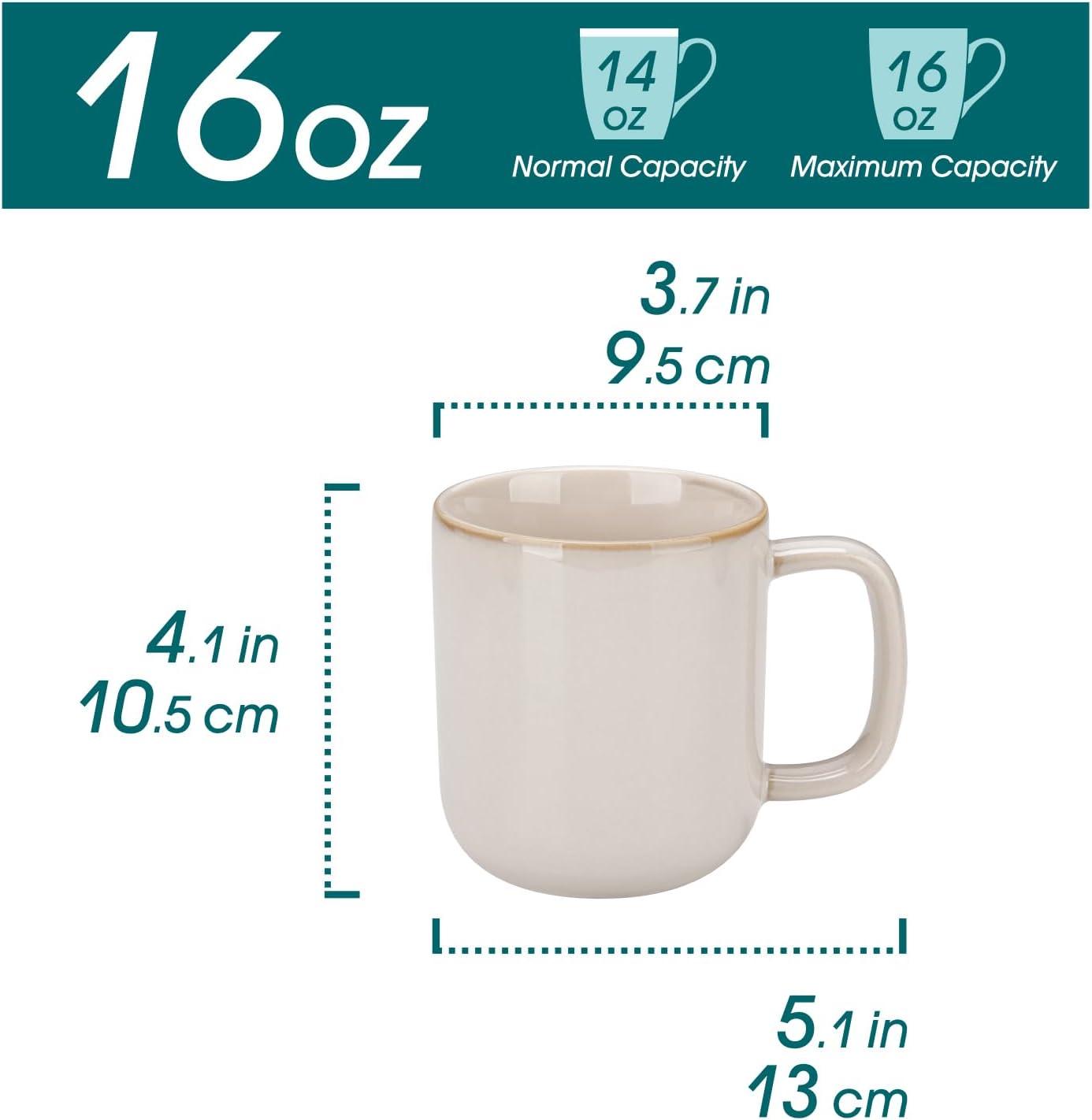 imagevancasso PLAYA Coffee Mugs Set of 6 12 oz Coffee Cups Ceramic Stoneware Mugs with Handle for Latte Tea Cappuccino Milk Cocoa Easy Hold ampamp Clean Microwave ampamp Dishwasher Safe BrownBeige