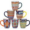 vancasso 12 oz Coffee Mugs Set of 6, Ceramic Mug with Handle, Boho Coffee Cups for Latte, Cappuccino & Hot Chocolate, Dishwasher & Microwave Safe Gift Set, Series SIMI(16 OZ (Set of 6))