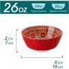 vancasso 26oz Cereal Bowls Set of 6, Boho Ceramic Soup Bowls with Colorful Bohemian Pattern, Microwave & Dishwasher Safe Serving Bowls for Salad, Oatmeal, Pasta, Rice, Dessert