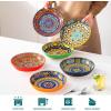 vancasso 32 Oz Pasta Bowls, Porcelain Large Colorful Salad Soup Bowls Set of 6, Dishwasher & Microwave Safe, Pasta Serving Bowls Plates for Kitchen, Dishwasher & Microwave Safe, Series KRVI