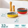 vancasso 32 Oz Pasta Bowls, Porcelain Large Colorful Salad Soup Bowls Set of 6, Dishwasher & Microwave Safe, Pasta Serving Bowls Plates for Kitchen, Dishwasher & Microwave Safe, Series KRVI