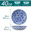 vancasso 8.5″ Pasta Bowls Set of 6, 40 oz Porcelain Shallow Salad Bowls, Serving Bowls Large Kitchen Bowl Plates Pasta Dishes Plates, Colorful Floral Design, Microwave Safe, Series SELENE(Cobalt Blue)