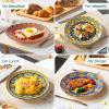 vancasso Bohemian Dinner Plates Set of 6, 10.5 Inch Ceramic Kitchen Plates for Dinner, Colorful Printed Dishes for Dining, Microwave & Dishwasher Safe Plate Set, Series KRVI(10.5in)