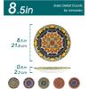 vancasso Bohemian Dinner Plates Set of 6, 10.5 Inch Ceramic Kitchen Plates for Dinner, Colorful Printed Dishes for Dining, Microwave & Dishwasher Safe Plate Set, Series KRVI(8.5in)