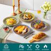 vancasso Bohemian Dinner Plates Set of 6, 10.5 Inch Ceramic Kitchen Plates for Dinner, Colorful Printed Dishes for Dining, Microwave & Dishwasher Safe Plate Set, Series KRVI(10.5in)