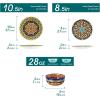 vancasso Plates and Bowls Sets,12-Piece Porcelain Dinnerware Set Service for 4, Bohemian Style Dishes Set for 4, Kitchen Dinner Set, Microwave and Dishwasher Safe, Scratch Resistant, Series KRVI(Service for 6 (18 Pcs))