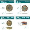 vancasso Plates and Bowls Sets,12-Piece Porcelain Dinnerware Set Service for 4, Bohemian Style Dishes Set for 4, Kitchen Dinner Set, Microwave and Dishwasher Safe, Scratch Resistant, Series KRVI(Service for 6 (24 Pcs))