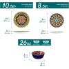 vancasso 24 Pieces Plates and Bowls Set, Bohemian Style Dinnerware Sets Service for 6, Porcelain Boho Dishes Set for Kitchen, Housewaring Gift, Dishwasher and Microwave Safe, Series KRVI(Service for 6 (18 PCS))