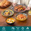 vancasso 24 Pieces Plates and Bowls Set, Bohemian Style Dinnerware Sets Service for 6, Porcelain Boho Dishes Set for Kitchen, Housewaring Gift, Dishwasher and Microwave Safe, Series KRVI(Service for 4 (16 PCS))