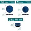 vancasso Starry Plates and Bowls Sets for 8, 24 Pieces Green Dinnerware Sets for Kitchen, Modern Stoneware Dishes Set, Dishwasher and Microwave Safe(Blue)