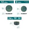 vancasso Starry Plates and Bowls Sets for 8, 24 Pieces Green Dinnerware Sets for Kitchen, Modern Stoneware Dishes Set, Dishwasher and Microwave Safe(Green)
