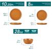 vancasso ZERMATT Dinnerware Set for 8, 24 Pieces Plates and Bowls Sets for Kitchen, Stoneware Dish Set with Scratch Resistant, Dishwasher & Microwave Safe, Blue(Caramel Yellow)