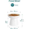 vancasso Elevated Cat Food Bowls 2-Pack, 6.2″ Wide Shallow Cat Feeding Bowl for Whisker Fatigue, 5.1″ Height Ceramic Raised Food Bowls for Senior Cats, Anti Vomit, White(White-Food 2-pack)