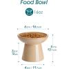 vancasso Elevated Cat Food Bowls 2-Pack, 6.2″ Wide Shallow Cat Feeding Bowl for Whisker Fatigue, 5.1″ Height Ceramic Raised Food Bowls for Senior Cats, Anti Vomit, White(Brown-Food 2-pack)