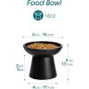 vancasso Elevated Cat Food Bowls 2-Pack, 6.2″ Wide Shallow Cat Feeding Bowl for Whisker Fatigue, 5.1″ Height Ceramic Raised Food Bowls for Senior Cats, Anti Vomit, Black
